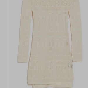 rag & bone Cream Crochet Long Sleeve Knit Dress